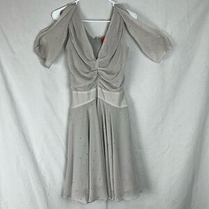 NWT Zac Posen Z Spoke Gray Rhinestone Summer Dress